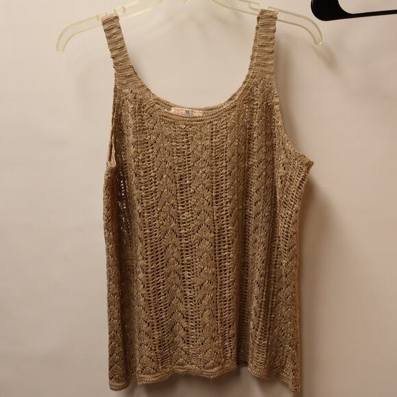 Pink Republic Crochet Lace Cami Beige Size Large Tank - Picture 12 of 12